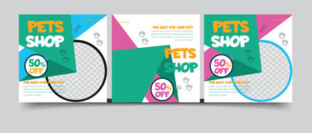 Pet Store social media postのイラスト素材
