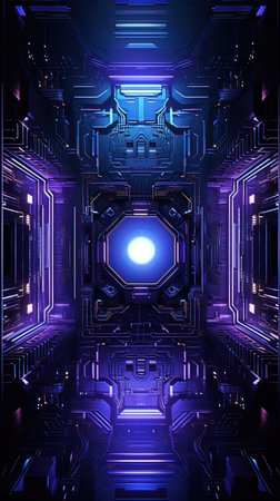 Abstract futuristic technology background. 3D rendering, 3D illustration.の写真素材