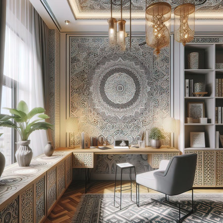 3d render of modern and stylish interior design. 3d illustrationの写真素材