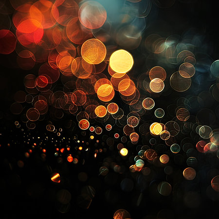 abstract background with bokeh defocused lights and stars.の写真素材