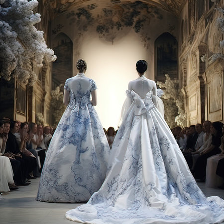 A model walks the runway at the Theia Fall/Winter 2016 Runway Show during New York Bridal Week at the Theia Showroom in NYCの写真素材