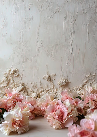 Beautiful bouquet of pink carnation flowers on a white backgroundの写真素材