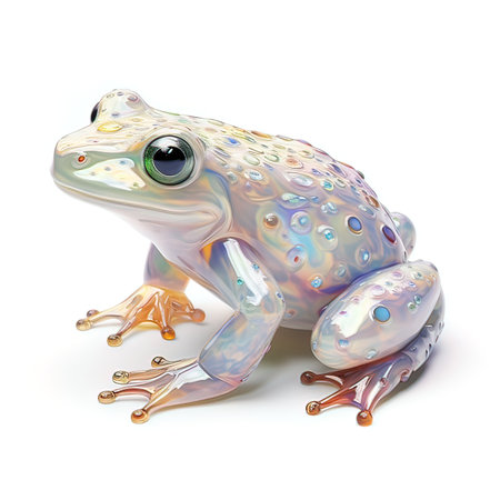 Frog isolated on white background. 3D illustration. High resolution.の写真素材