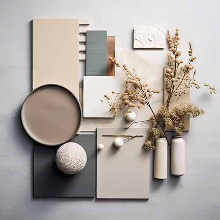 Mockup of branding identity for beauty products, top view.の写真素材