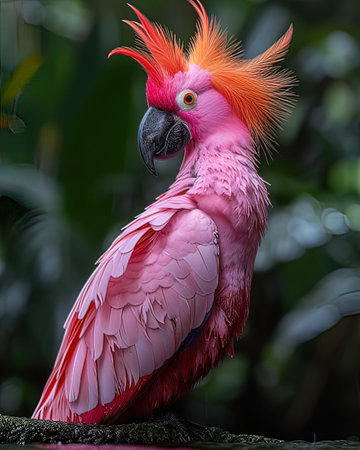 Portrait of a Scarlet Macaw (Cacatua moluccensis)の写真素材