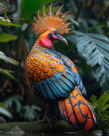 Colorful bird in the rainforest. Wildlife scene from nature.の写真素材