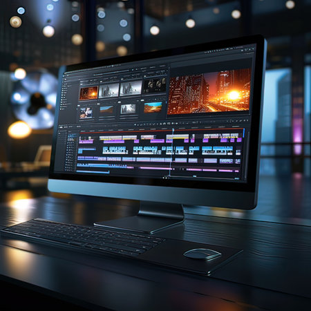 3d rendering of computer monitor with web browser on the table.