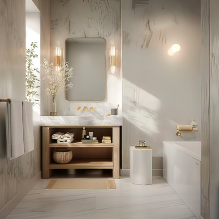 Bathroom interior. 3d render. Bathroom design.の写真素材
