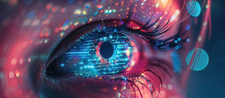 Digital cyber eye. 3D illustration. 3D CG. High resolution.