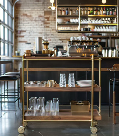 Coffee shop interior with barista equipment. Coffee shop conceptの写真素材