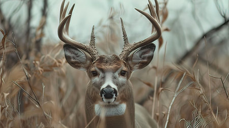 Whitetail Deer Buck in the Fall Rut.  Horizontal Imageの写真素材