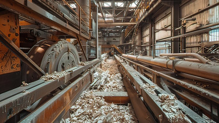 Industrial interior of a steel mill. Industrial equipment. Industrial backgroundの写真素材