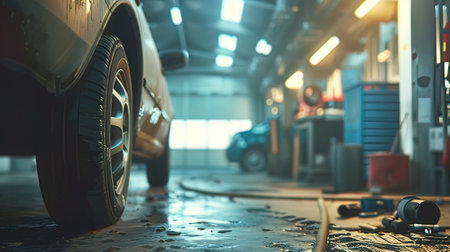 Car service. Auto repair service. Auto service station. Auto repair service. Car in auto repair shop.の写真素材