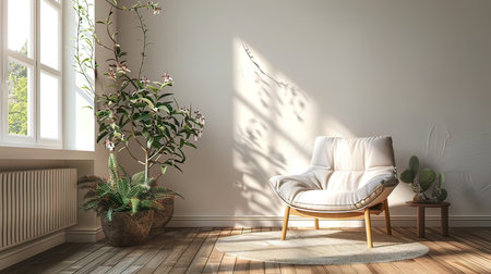 interior with armchair. 3d render illustration mock-upの写真素材