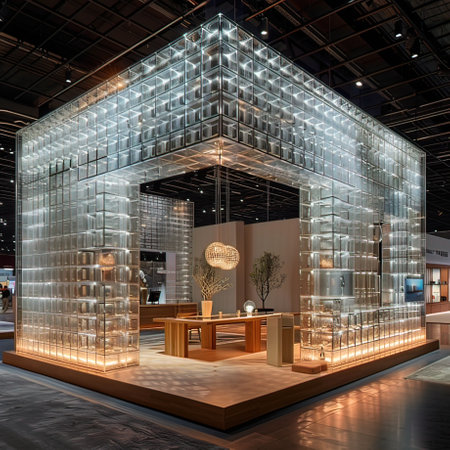 Exhibition of modern architecture in Barcelona, Spainの写真素材