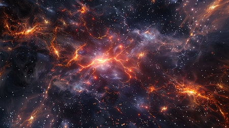 Cosmic space and stars, nebulae and galaxies, computer generated abstract backgroundの写真素材