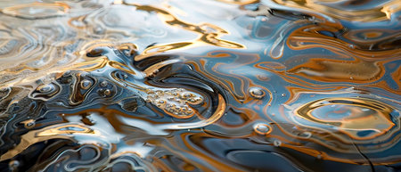 abstract background of the oil paint on the water close-upの写真素材