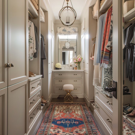 Luxury bathroom interior with walk in closet. Northwest, USAの写真素材