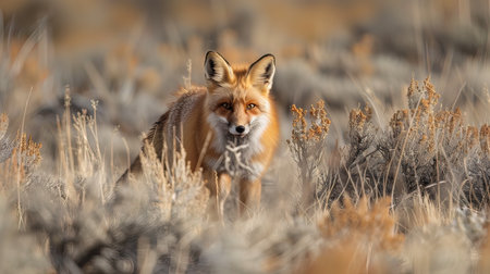 Red Fox (Vulpes vulpes) in the steppe