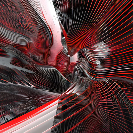 3d illustration of abstract geometric composition,digital art works. Computer generated graphics.の写真素材