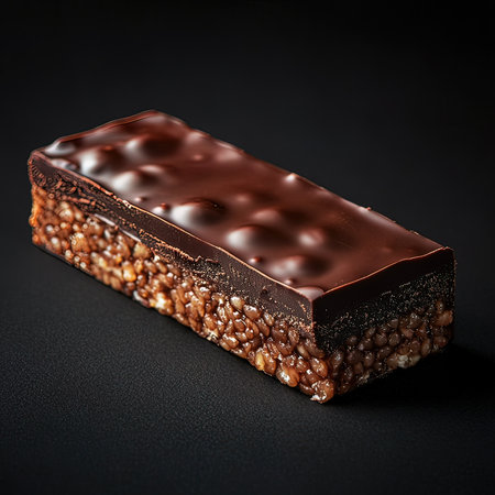 Chocolate bar with nuts on a black background. Toned.の写真素材