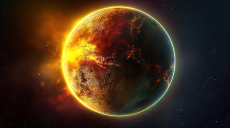 Planet Earth in space. 3d rendering, 3d illustration.の写真素材