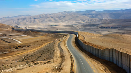 Road in the desert of the Negev Desert, Israel.