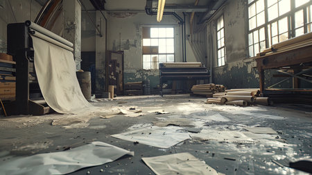 Interior of an old factory. Old abandoned factory. 3d renderingの写真素材