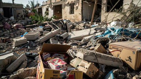 War in Ukraine. Destroyed buildings and structures in Kiev, Ukraineの写真素材