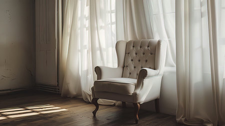 Luxury white armchair in the living room. 3d renderingの写真素材
