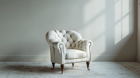 Luxury armchair in classic interior. 3d render illustrationの写真素材