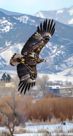 White-tailed eagle in flight. Scientific name: Haliaeetus albicillaの写真素材