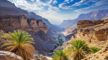 View of the canyon in Petra, Jordan. Petra is one of the New Seven Wonders of the World.の写真素材