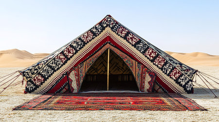 Traditional indian tent in the desert of Dubai, United Arab Emirates