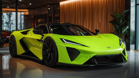 Lamborghini Aventador on display during the Frankfurt IAA Motor Show in Frankfurt, Germanyの写真素材