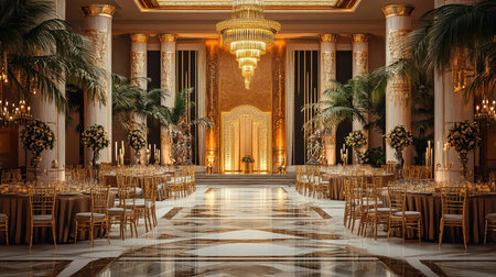 Interior of a luxury hotel restaurant - 3D Rendered imageの写真素材