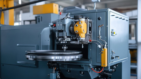 CNC milling machine. CNC milling machine. Small depth of field.