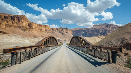 Bridge over the Colorado River in California, USAの写真素材