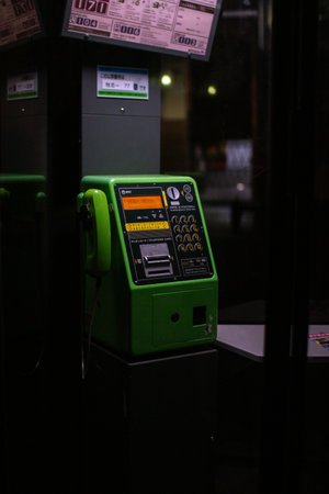 Public telephone booth in London, England, UK.の写真素材