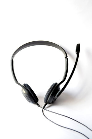 Headset isolated on a white background with copy space for your textの写真素材