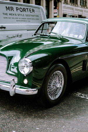 Retro car on the streets of Londonの写真素材