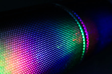 CloseUp LED blurred screen. LED soft focus background. abstract background ideal for design.の写真素材