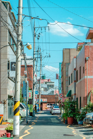 View of a street in Kuala Lumpur, Malaysiaの写真素材