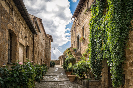 Medieval street of the village of San Gimignano, Tuscany, Italy