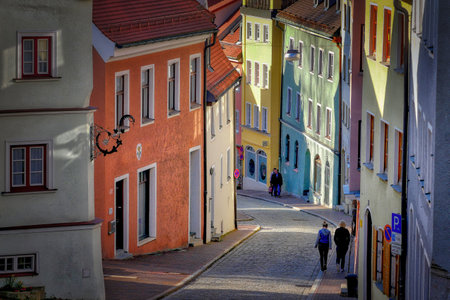 Colorful houses in the old town of Cesky Krumlov, Czech Republic