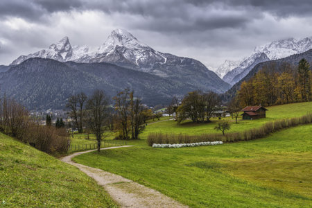 Landscape view of the Alps in Europeの写真素材