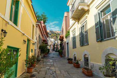 Street in the old town of Rovinj, Croatia.の写真素材