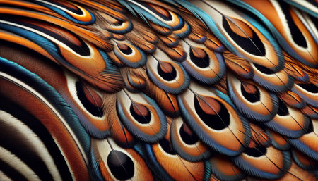 Abstract background with peacock feathers. Computer generated graphics. 3D rendering.の写真素材