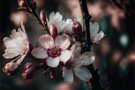 cherry blossom in spring time - retro vintage effect style pictures