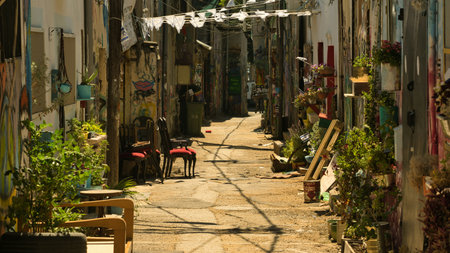 Street in the old town of Tbilisi, Georgia. Toned.